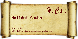 Hollósi Csaba névjegykártya